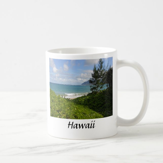 Mug Basse à café de plage hawaïenne (Droite)