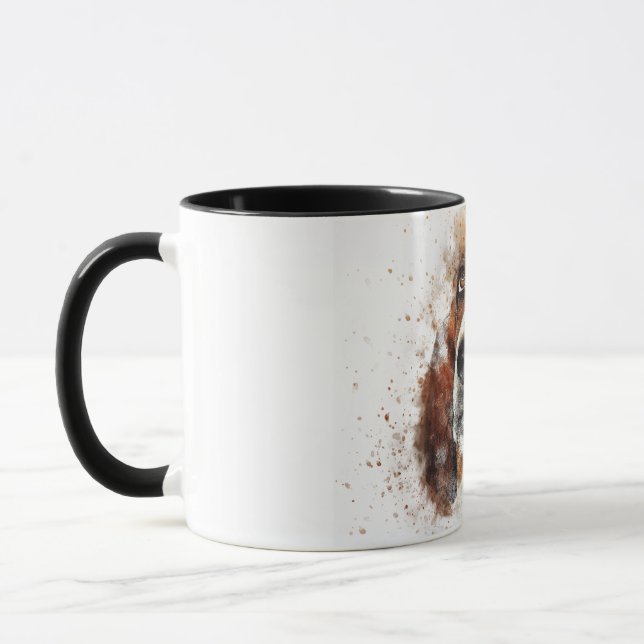 Mug Basset Hound Chien Brown blanc animal chien chien  (Gauche)