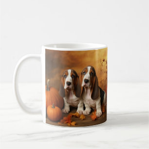 Mug Basset Hound Chiot Automne Citrouille de plaisir