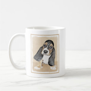 Mug Basset Hound Peinture Chiot - Art Chien original