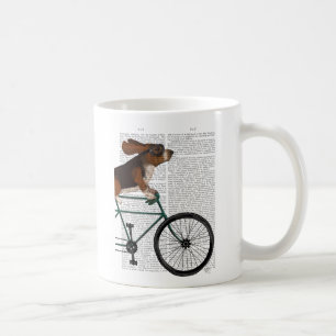 Mug Basset Hound sur bicyclette