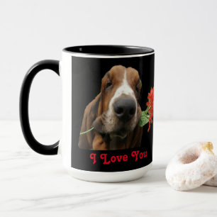 Mug Basset Hounds With Flowers