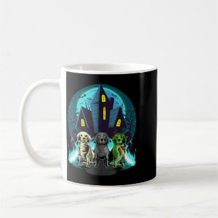 Mug Bassets d'Halloween Zombie Squelette Noir Chien Be
