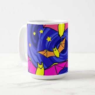 Mug Bat à cartons colorés mignonne Halloween étoile nu