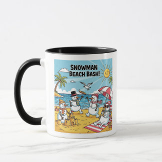 Mug Bataille de bonshommes de neige sur la plage