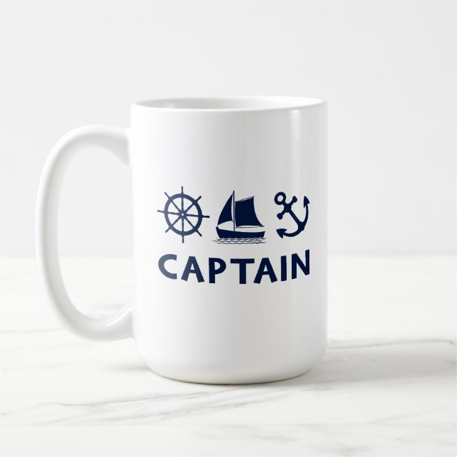 Mug Bateau à roues Ancre Capitaine Dark Blue (Gauche)
