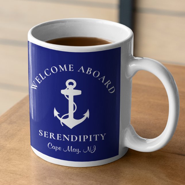 Mug Bateau Ancre Marine Bleu Personnalisé (Créateur téléchargé)