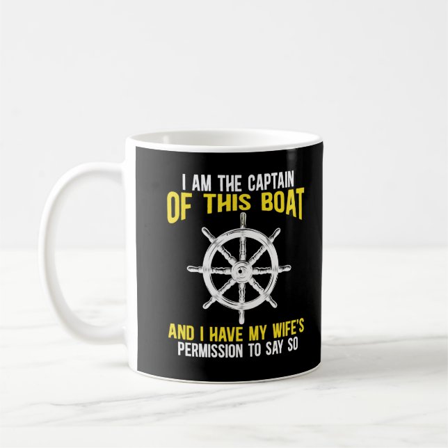 Mug Bateau Capitaine de voile Skipper Humour de bateau (Gauche)