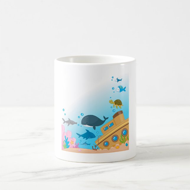 Mug Bateau Et Poisson Ensoleillés (Créateur téléchargé)