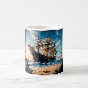 Mug Bateau Pirate de Plage Tropicale