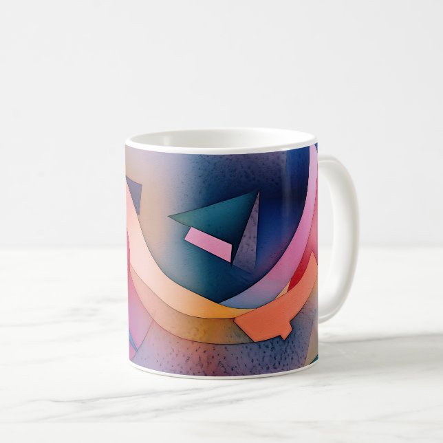 Mug "Bateau sur l'eau" Art Abstrait contemporain (Devant droit)
