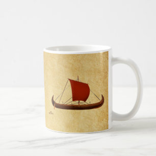 Mug Bateau viking à voile rouge II