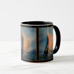 Mug Bateau viking naviguant sur mer/océan dans le brou