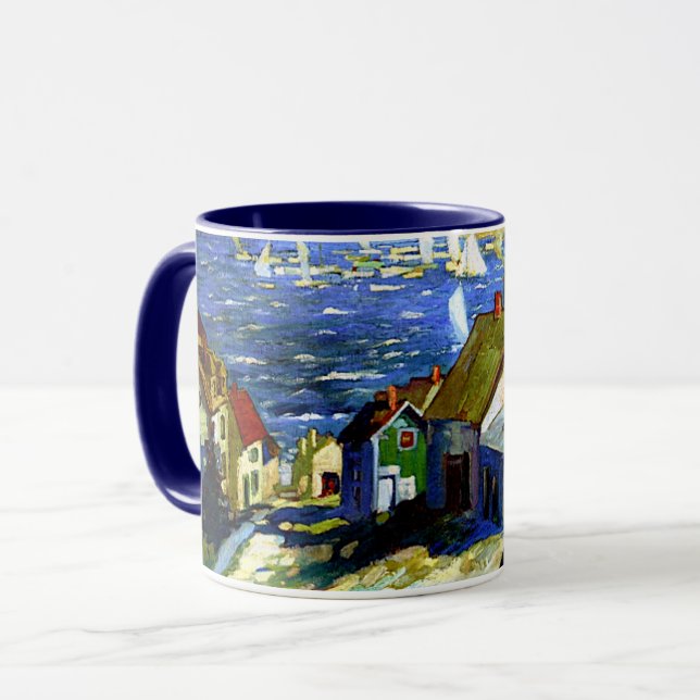Mug Bateaux à voile au port, art (Devant gauche)