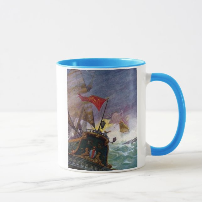 Mug Bateaux de navigation en mer orageuse (Droite)