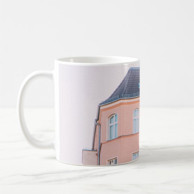 MUG BÂTIMENT EN BÉTON ORANGE ET BLANC (Gauche)