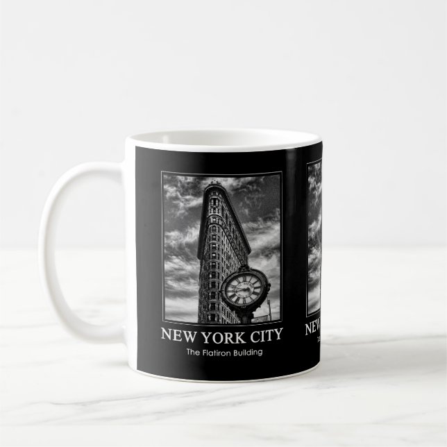 Mug Bâtiment et horloge de Flatiron dans 1C noir et (Gauche)