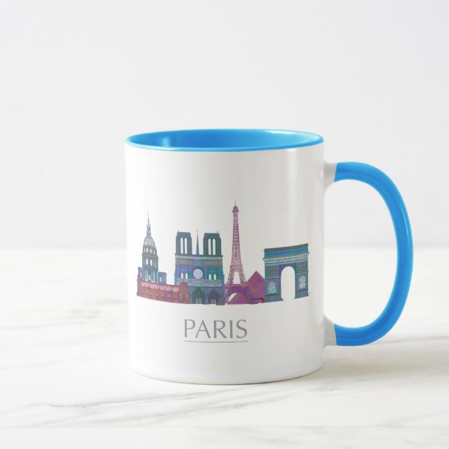 Mug Bâtiments couleur Paris Skyline (Droite)
