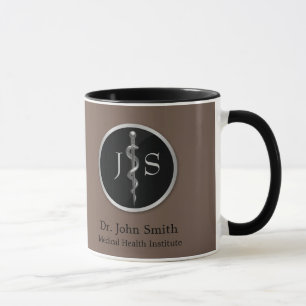 Mug Bâton d'Asclepius Noble et Classe en Argent