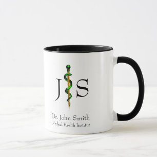 Mug Bâton d'or vert de plantes de l'Asclepius Médicale