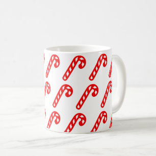 Mug Bâtons de Noël blanc rouge minimes