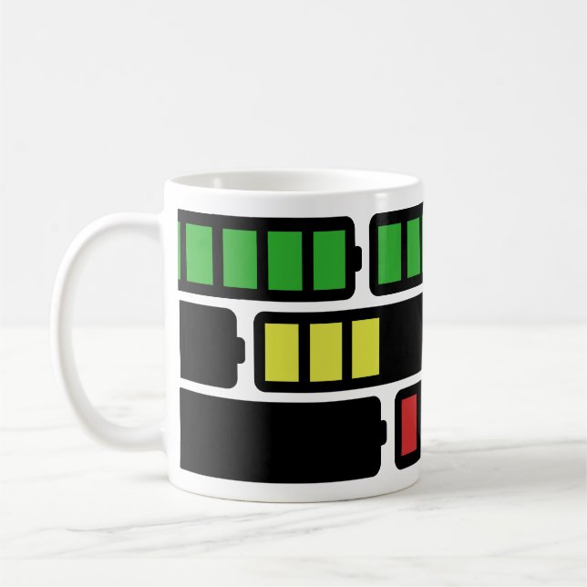 Mug Batterie de chargement Café rouge vert Café caféin (Gauche)