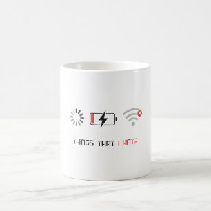 Mug Batterie faible, pas de WiFi, chargement - Design