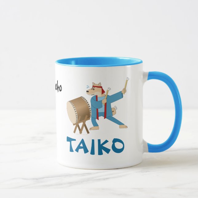Mug Batteur de Taiko de chien de bande dessinée de (Droite)