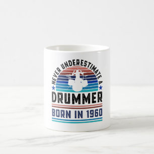 Mug Batteur né 1960 60e anniversaire Drumming Cadeau p