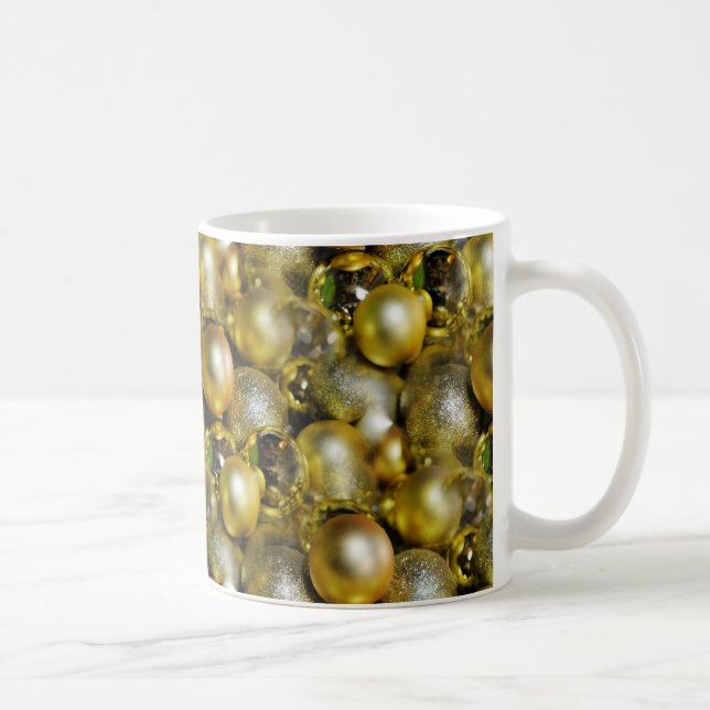 Mug Baubles de Noël d'or (Droite)