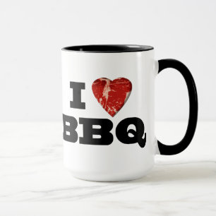 Mug BBQ du coeur I, griller drôle de forme de coeur de