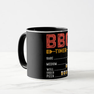 Mug BBQ Timer de bière Rare / Moyen Bien Amusant Humou