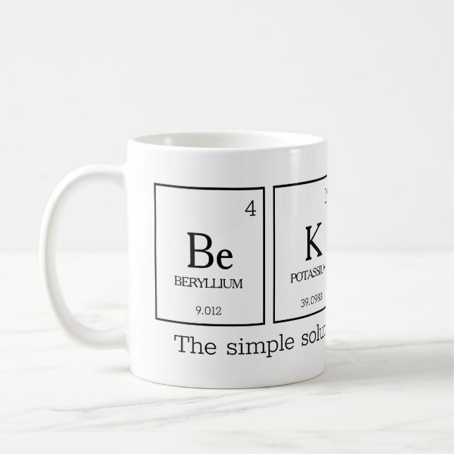 Mug Be KINd éléments de table périodiques Nom chimique (Gauche)
