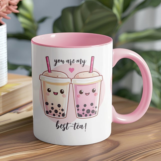 Mug Be My Best-Tea Galentines Photo Collage (This adorable "Best-Tea" mug is here to step up your friendship or relationship! )