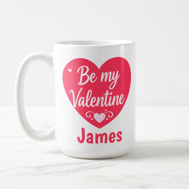 Mug Be my Valentine Heart personalized (Gauche)