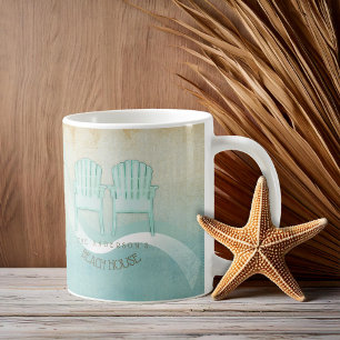 Mug Beach House Adirondack Chaises Aqua Blue ID623