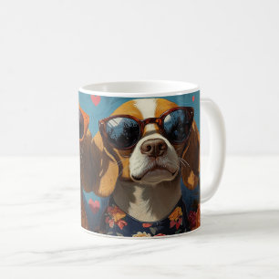 Mug Beagle avec coeur Roses Saint-Valentin