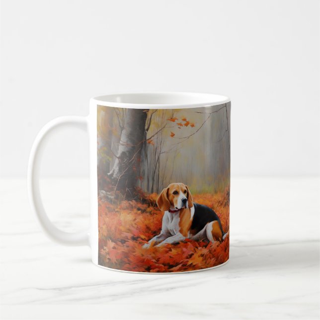 Mug Beagle en automne Leaves automne Inspire (Gauche)