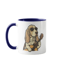 Beagle Hippy Jouant de la Guitare