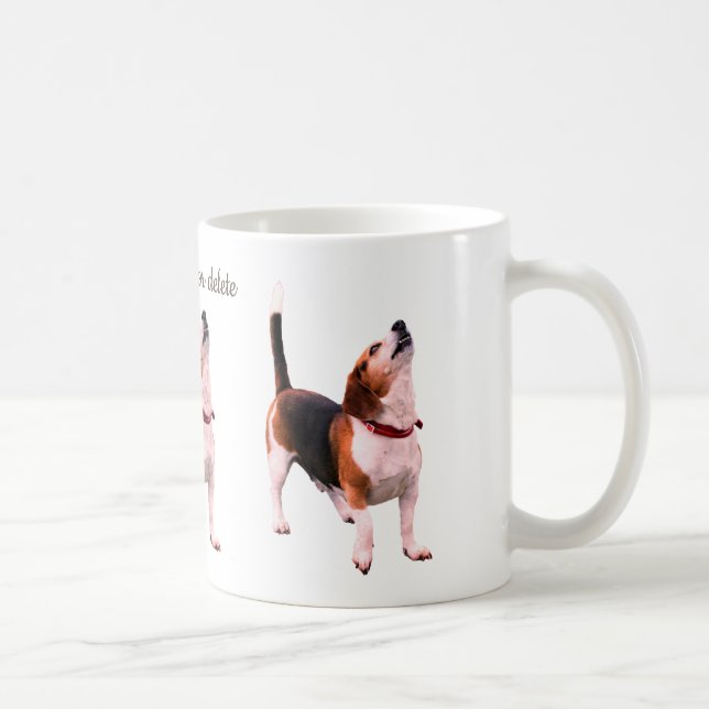 Mug Beagle Howling Amoureux des chiens personnalisé (Droite)