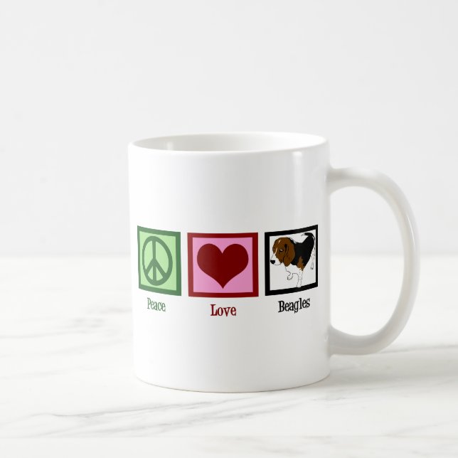 Mug Beagles de l'amour pour la paix (Droite)