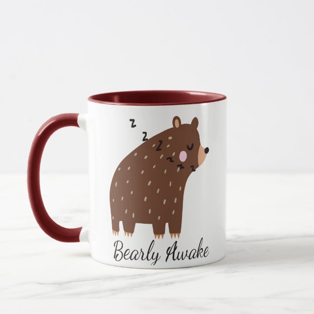 Mug Bearly Awake fun Citer mignon dessin animé animal  (Gauche)