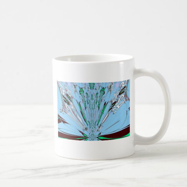 Mug Beau Aqua Bleu Extraordinaire Motif Art Floral (Droite)