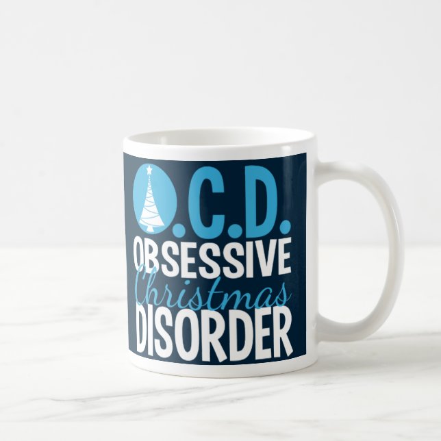 Mug Beau arbre de Noël bleu amusant (Droite)