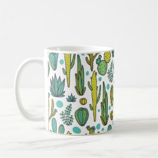 Mug Beau cactus dessinés à la main abstrait marin natu