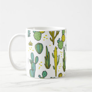 Mug Beau cactus dessinés à la main abstrait marin natu