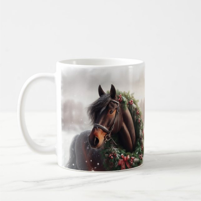 Mug Beau Cheval Brown Equestre Animal Love (Gauche)