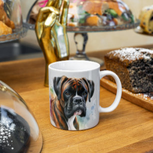 Mug Beau chien de boxe en aquarelle