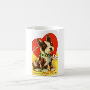 Mug Beau chiot vintage de Valentine Boston Terrier