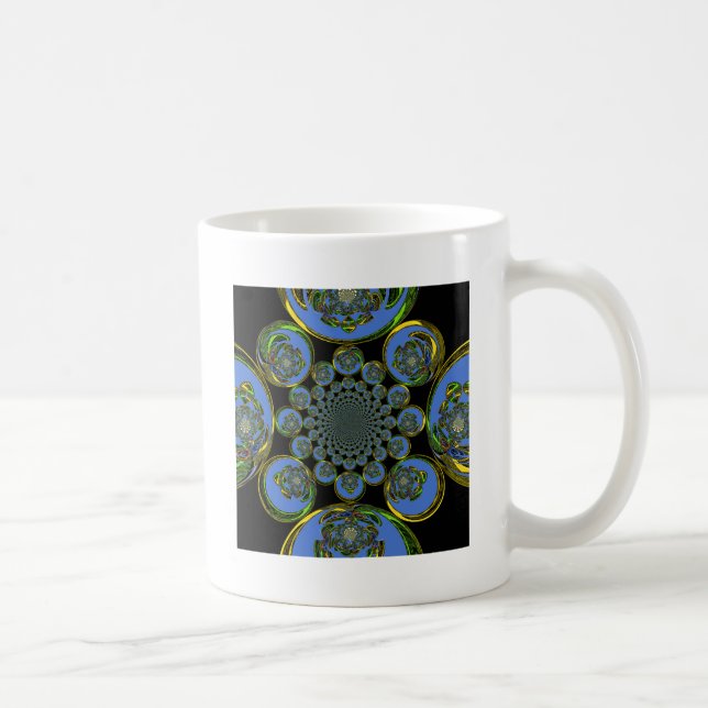 Mug Beau cool royal bleu noir kaléidoscope art (Droite)